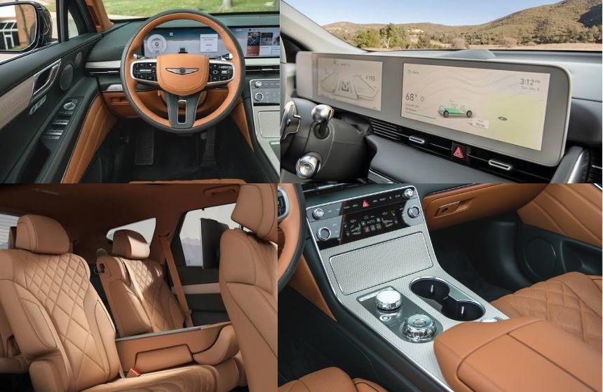 Genesis GV 80 Interior images like seat, streaing, gear, and display screen 